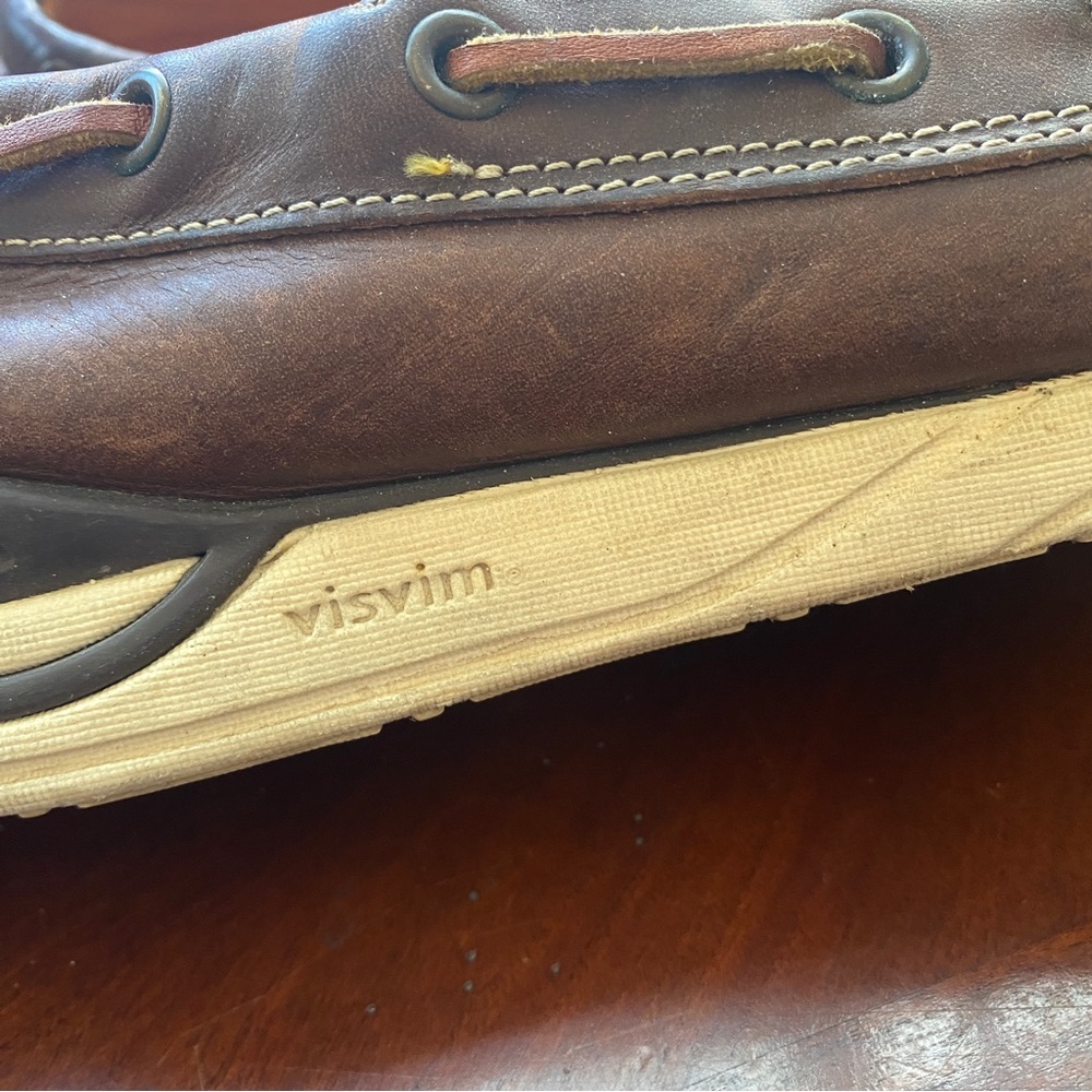 Visvim Brown Leather Boat Shoes Men's Size 9 - Picture 7 of 9